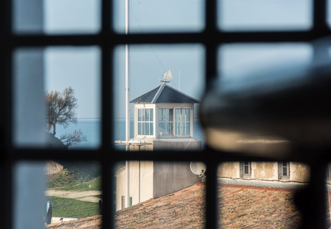 Sea view through the window 